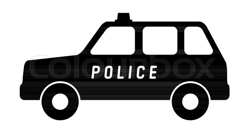 800x427 Silhouette Of A Police Car. Vector Illustration. Stock Vector