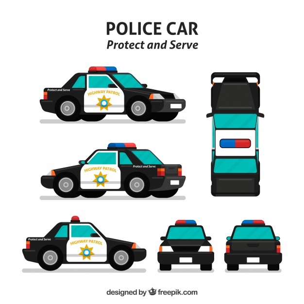 626x626 Different Views Of Police Car Vector Free Download