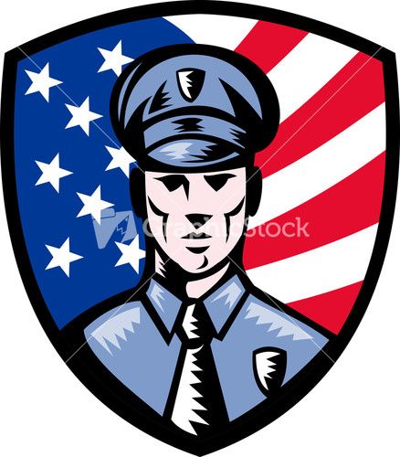 438x500 Policeman Police Officer American Flag Shield Embroidery Ideas