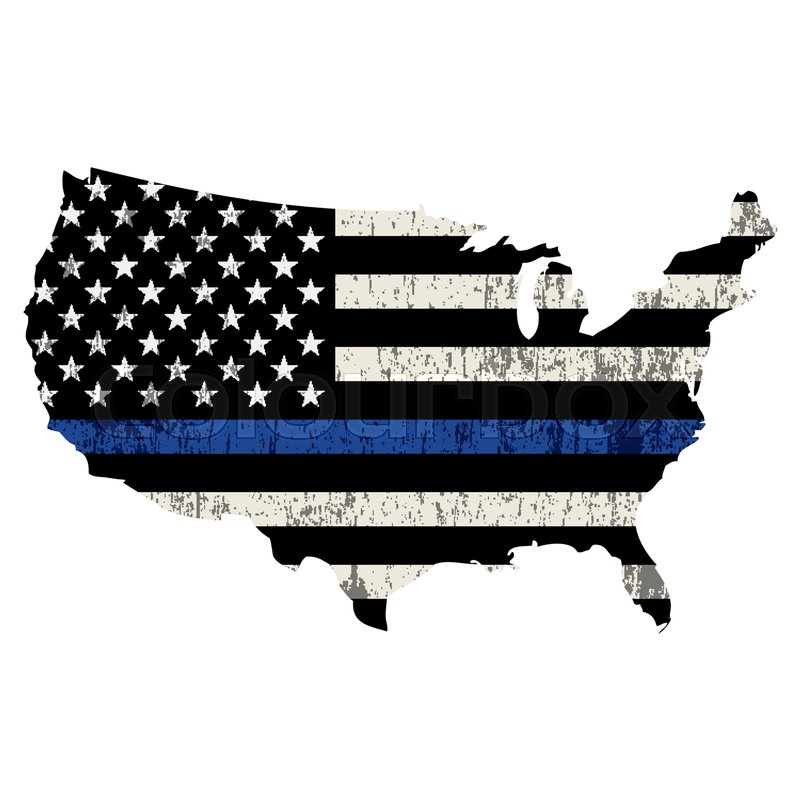 800x800 An Isolated Police Support Flag In The Shape Of The United States
