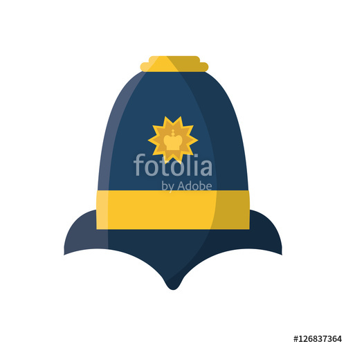 500x500 English Police Hat Icon Vector Illustration Graphic Design Stock