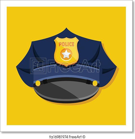 561x581 Free Art Print Of Vector Police Hat Freeart Fa16981974