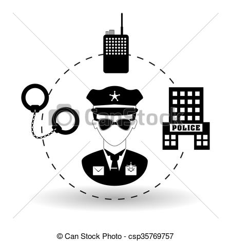450x470 Police Icon Design. Police Concept With Icon Design, Vector