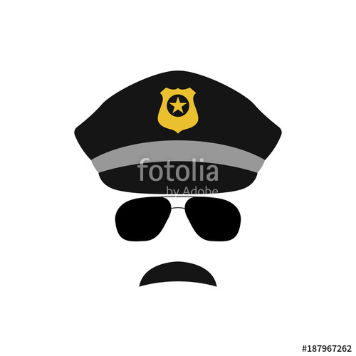 500x500 Police Officer Avatar Illustration. Trendy Policeman Icon In