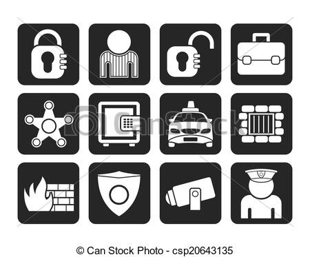 450x373 Silhouette Social Security And Police Icons