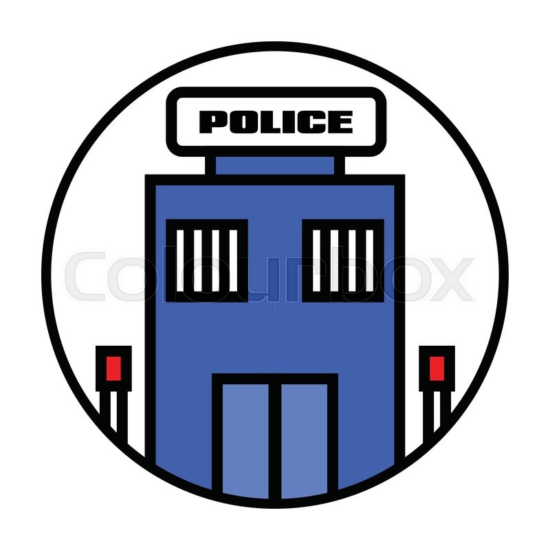 800x800 Flat Police Station Icon Vector Stock Vector Colourbox