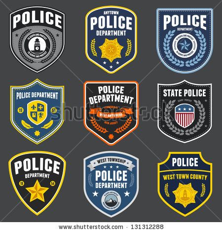 450x470 Set Of Police Law Enforcement Badges And Patches