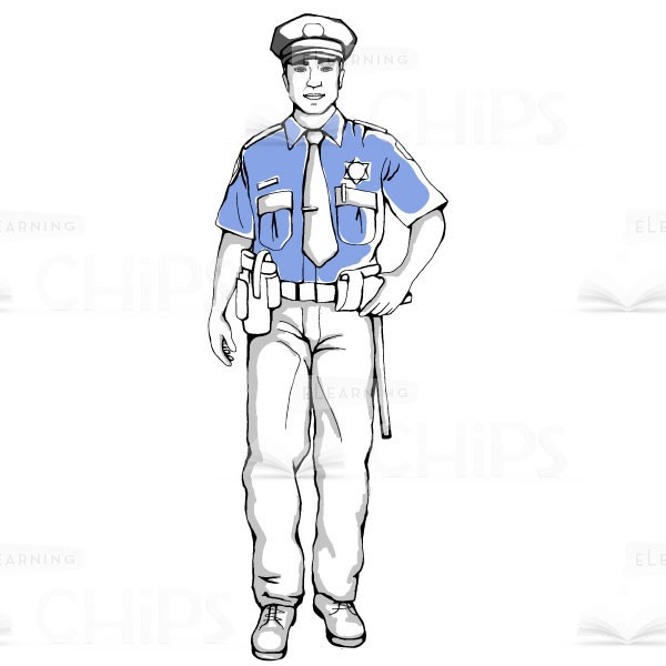 600x600 Hand Drawn Police Officer Vector Character