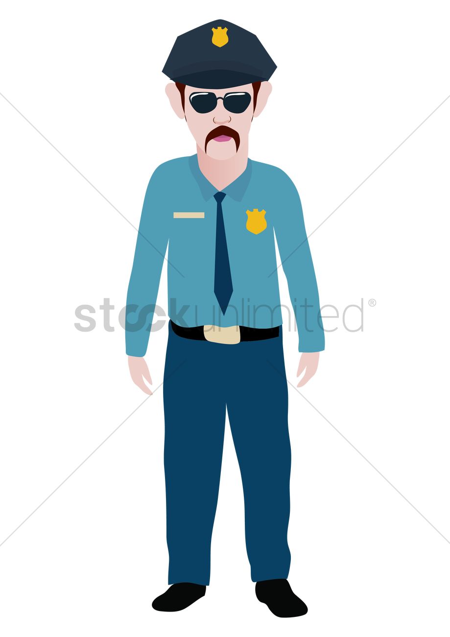919x1300 Police Officer Vector Image