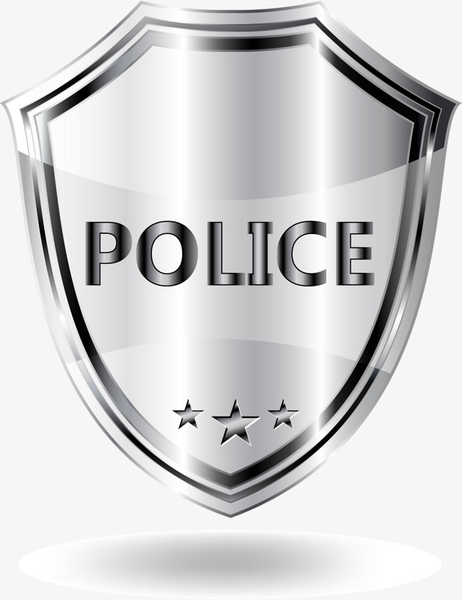 650x844 Gray Metal Texture Shield, Vector Material, Police Badge, Silver