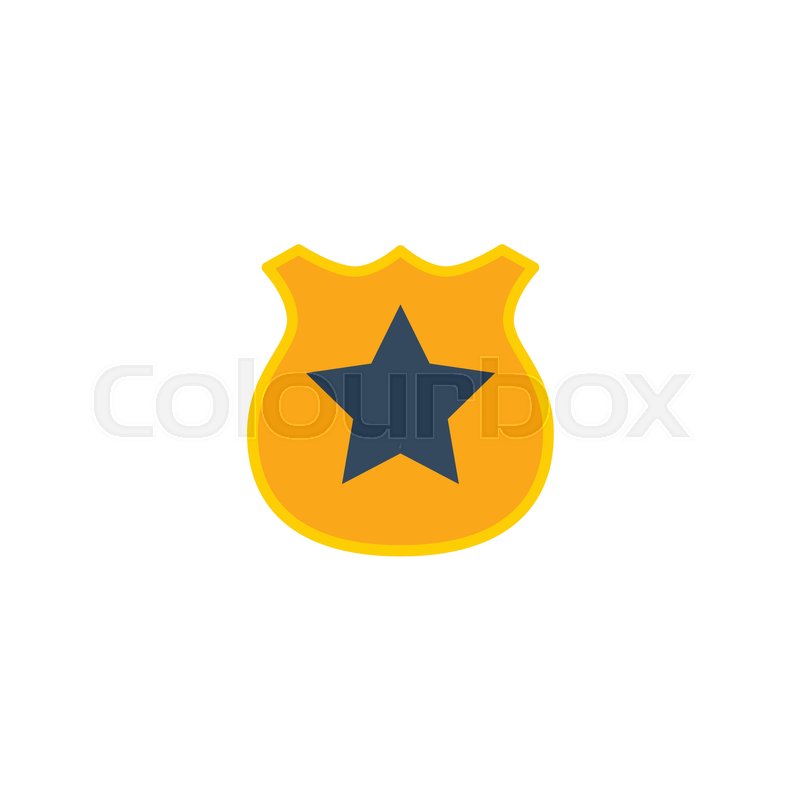800x800 Flat Icon Police Badge Element. Vector Illustration Of Flat Icon
