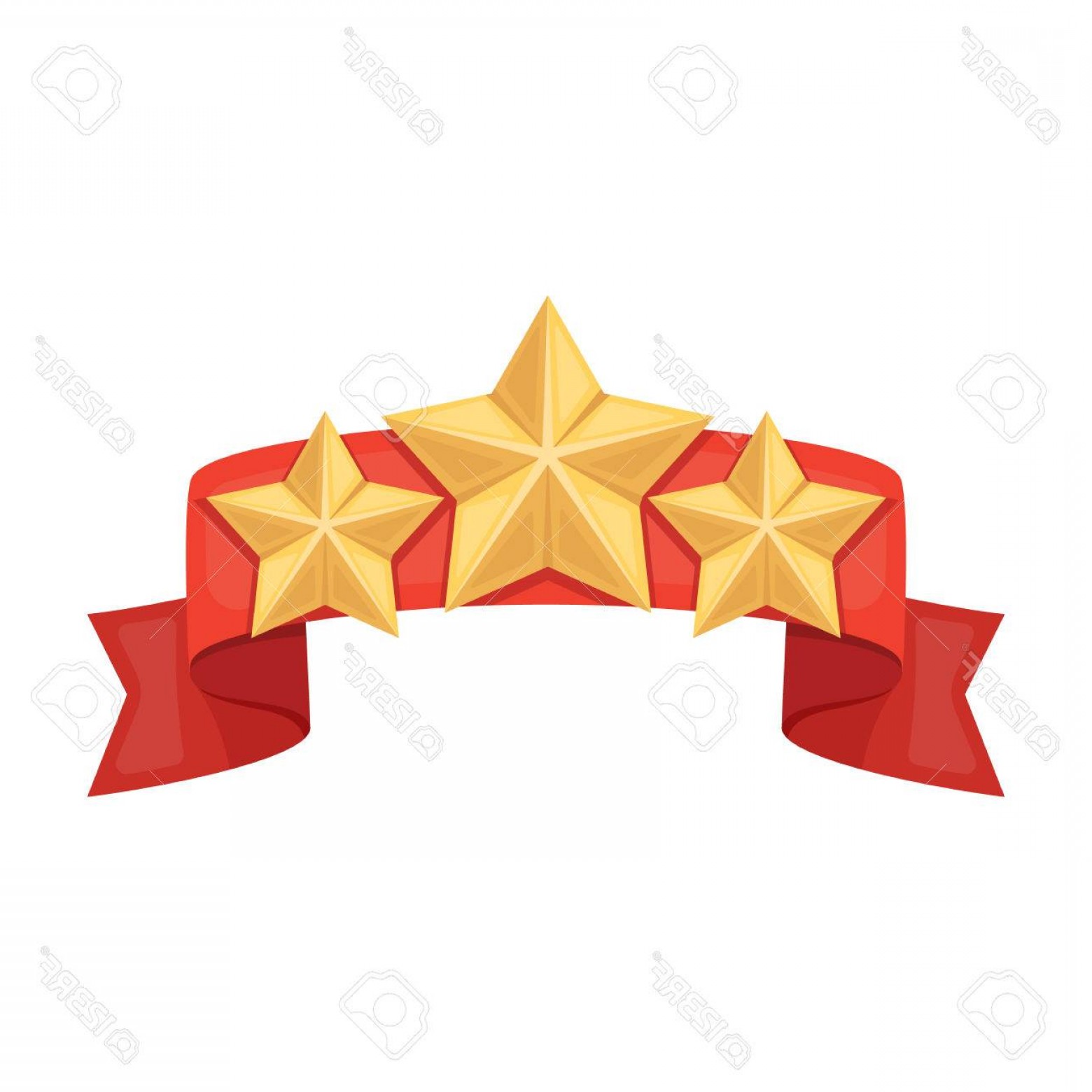 1560x1560 Photostock Vector Red Ribbon With Three Stars Reward A Police