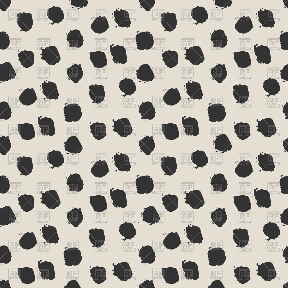 1200x1200 Seamless Ink Brush Painted Polka Dot Pattern Vector Image Vector