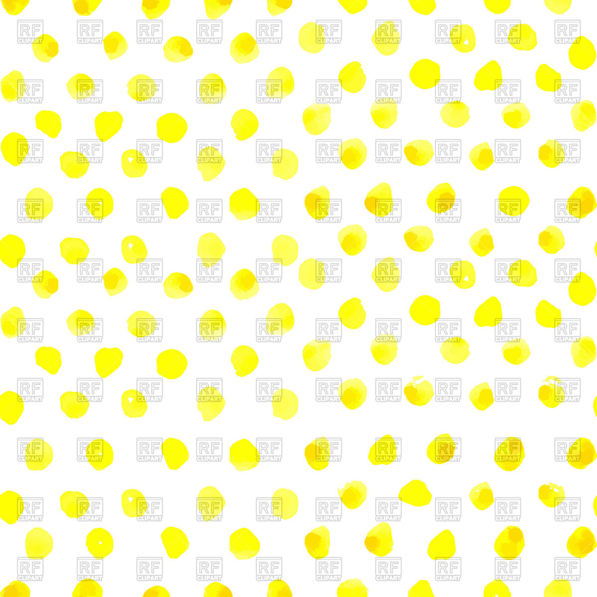 1200x1200 Seamless Polka Dot Pattern From Watercolor Paint Yellow Circles