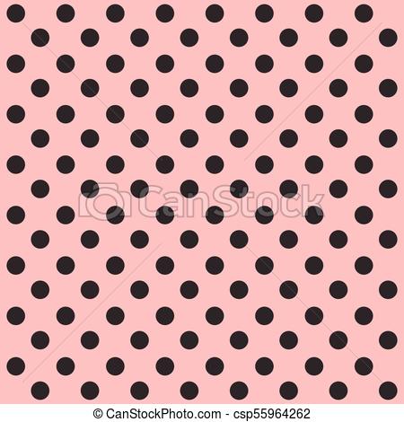 450x470 Seamless Polka Dot Pattern. Black Dots On Pink Background. Vector
