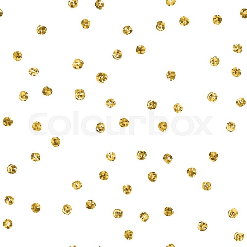 800x800 Seamless Pattern With Gold Glitter Polka Dot. Stock Vector