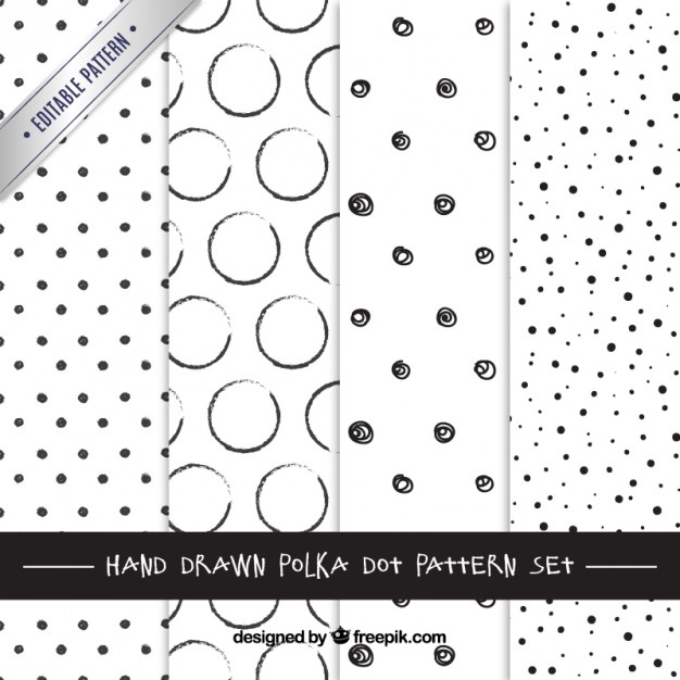 626x626 Hand Drawn Polka Dots Patterns Vector Free Download