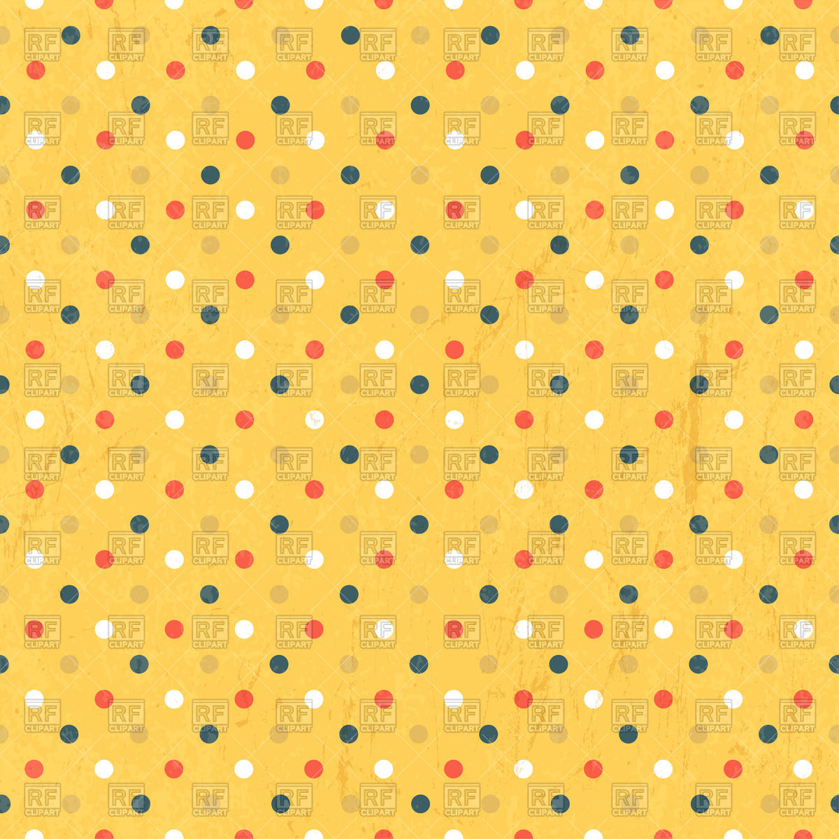 1200x1200 Orange Seamless Background With Colorful Polka Dots Vector Image