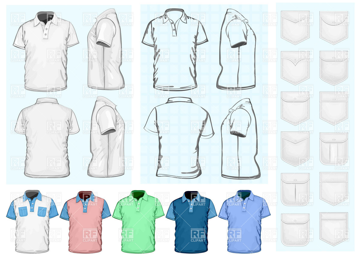 1200x867 Polo Shirt Blank Template And Pockets Vector Image Vector