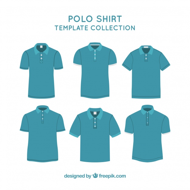 626x626 Blue Polo Shirt Template Collection Vector Free Download