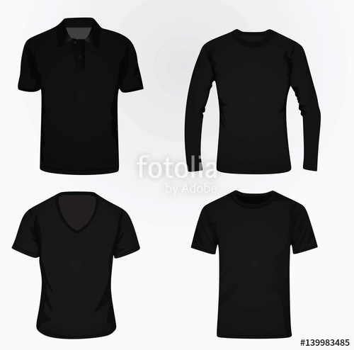 500x494 T Shirt Set Polo, V Neck, Classic And Long Sleeve Vector Stock