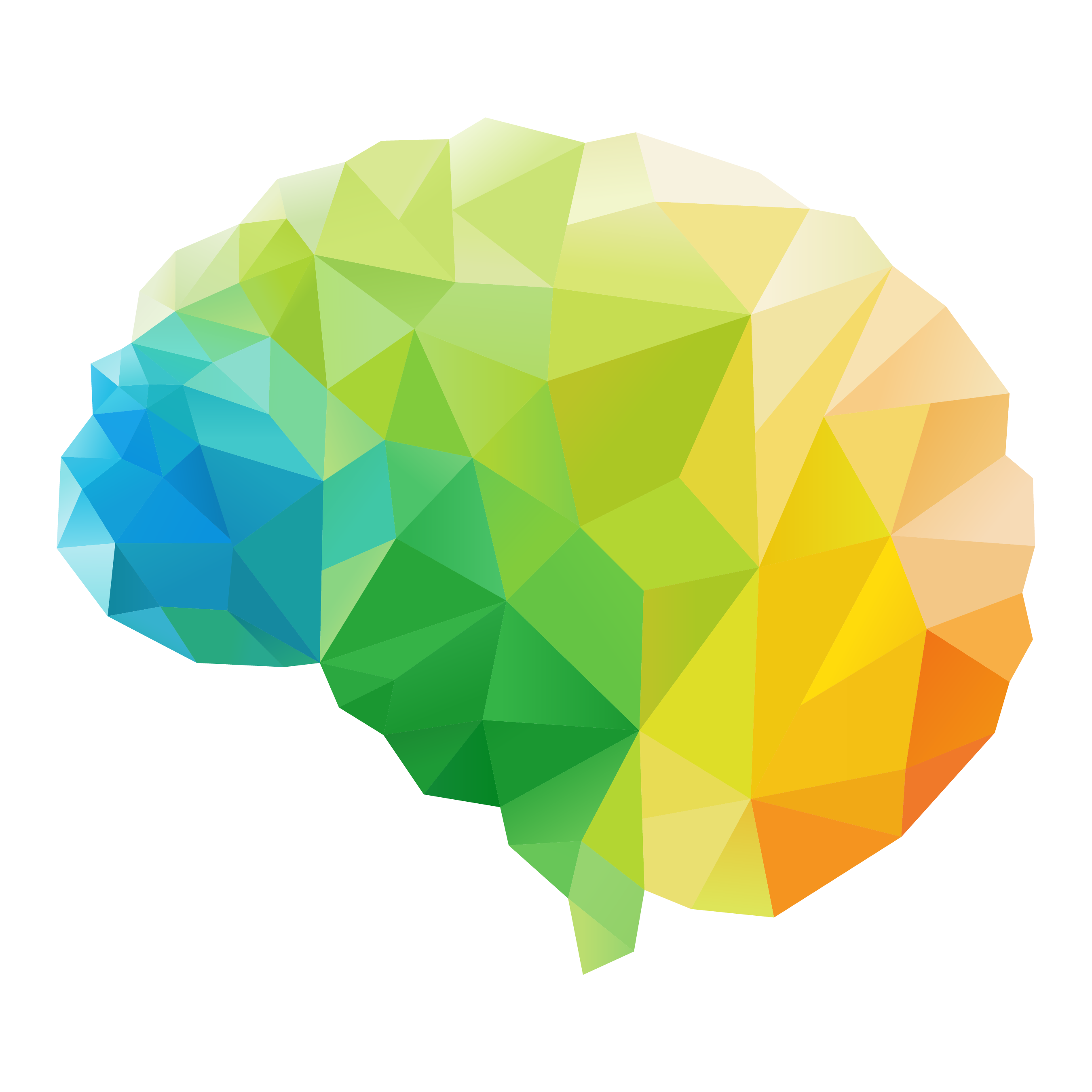 2701x2701 Human Brain Polygon Vector Graphics Clip Art