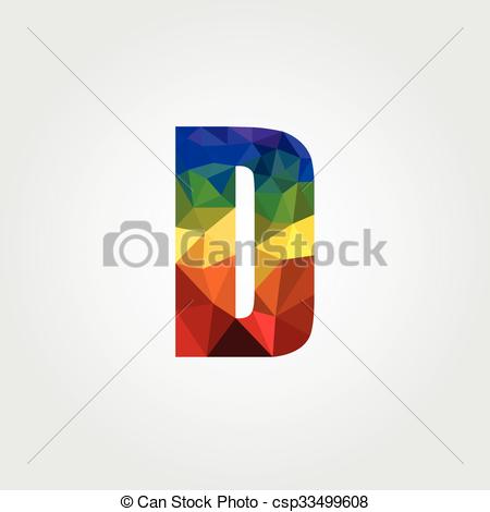 450x470 Low Poly Alphabet On Polygon Vector.