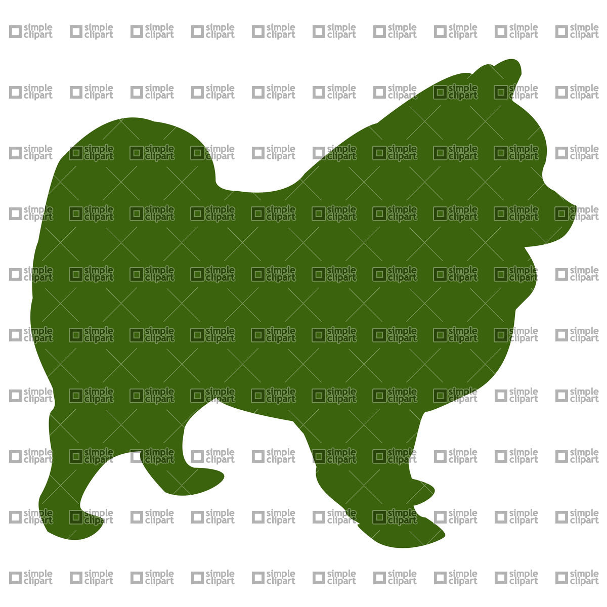 1200x1200 German Toy Pomeranian Spitz Dog Silhouette Vector Image