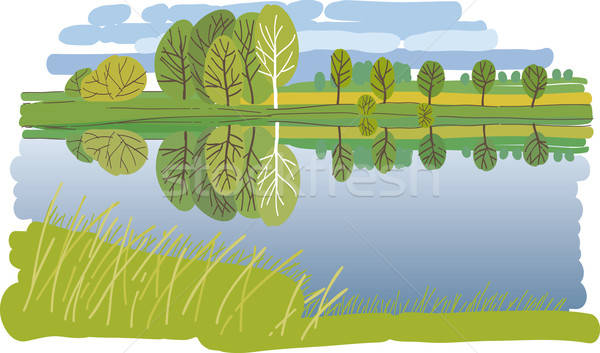 600x353 Pond Vector Illustration Lucie Skalova (Myosotisrock) ( 2002572