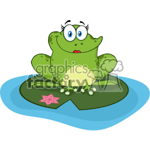 300x300 Royalty Free 10669 Royalty Free Rf Clipart Smiling Frog Female