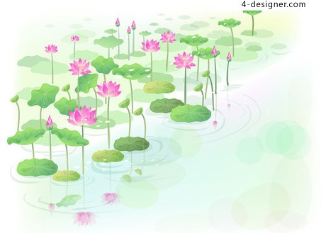 460x329 4 Designer Vector Lotus Pond Vector Material