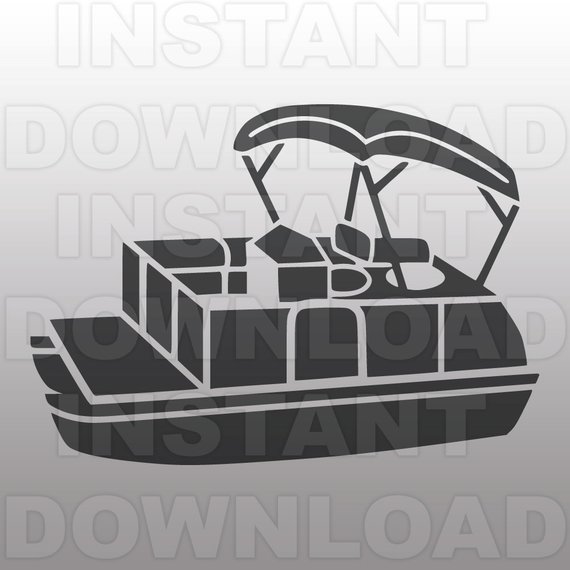 570x570 Pontoon Boat Svg File Boat Svg File Vector Clip Art For Etsy