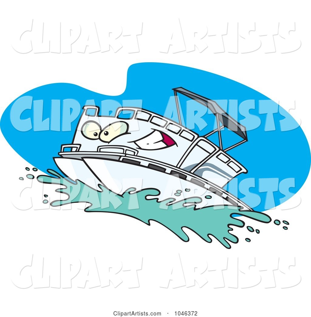 1024x1044 Cartoon Pontoon Boat Character Clipart By Ron Leishman (Toonaday)