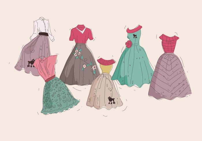 700x490 Poodle Skirt Classic Vector