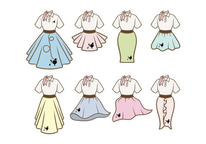 700x490 Poodle Skirt Outfit Vectors