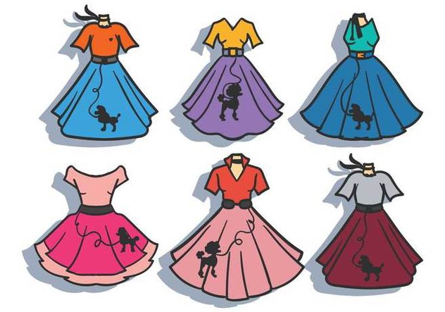 632x443 Poodle Skirt Vector Set Free Vector Download 441111 Cannypic