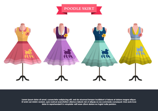 632x443 Retro Poodle Skirt Vector Set Free Vector Download 440123 Cannypic