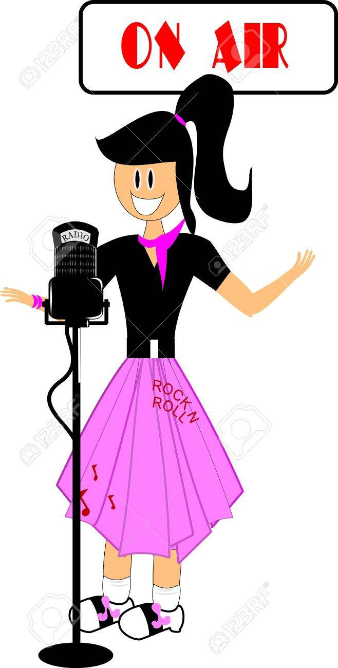 658x1300 Teen Girl From Fifties In Poodle Skirt Royalty Free Cliparts For