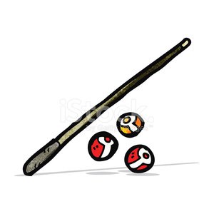 300x300 Cartoon Pool Cue And Balls Stock Vectors