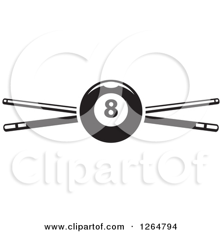 450x470 Pool Cue Black And White Clipart