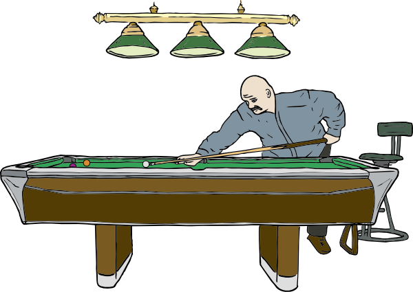 600x425 Pool Table With Player Clip Art Free Vector 4vector