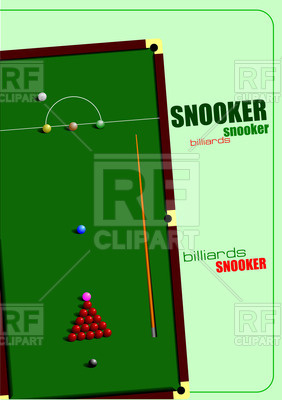 282x400 Poster With Snooker (Billiards) Table And Cue Vector Image