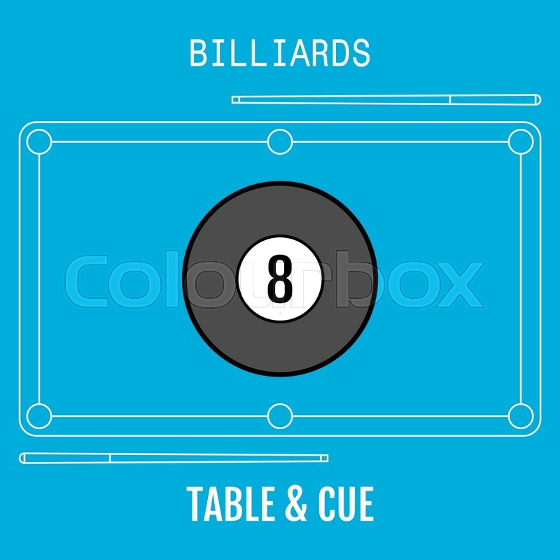 800x800 Billiard Ball. Sport Flat Icon. Pool Table And Cues. Vector