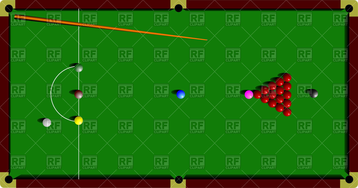 1200x630 Snooker Table And Cue, Top View Vector Image Vector Artwork Of