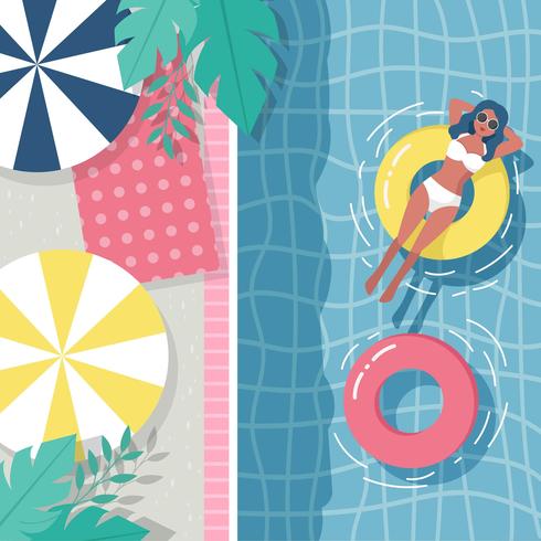490x490 Vintage Swimming Pool Vector