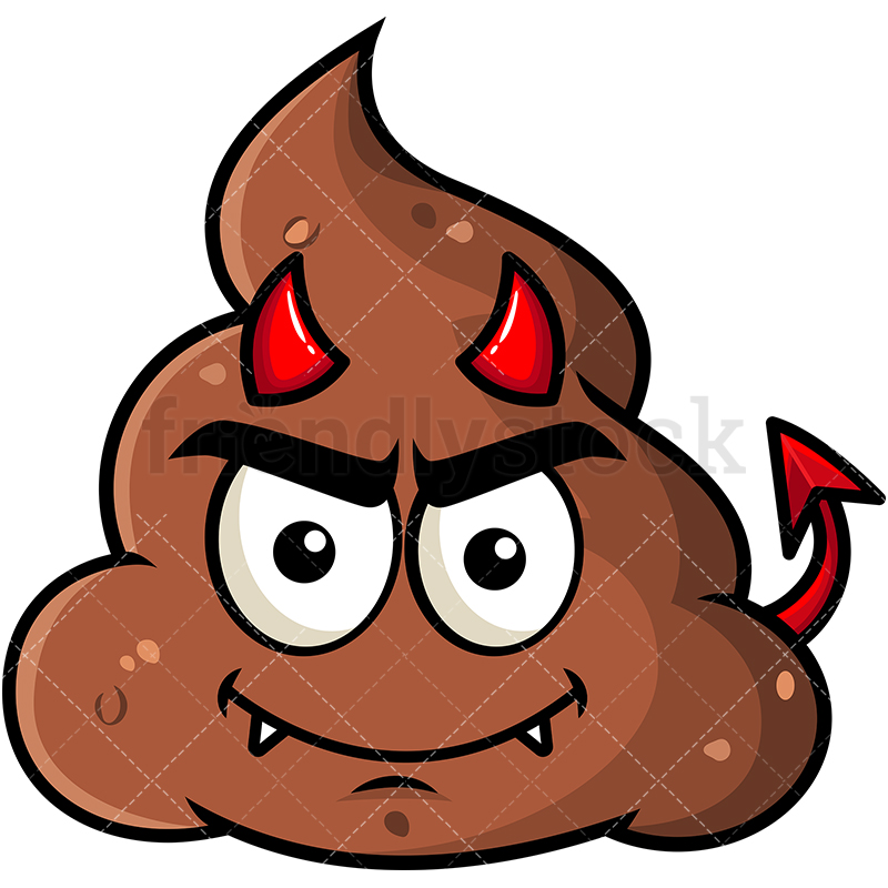 800x800 Crafty Devil Poop Emoji Cartoon Vector Clipart