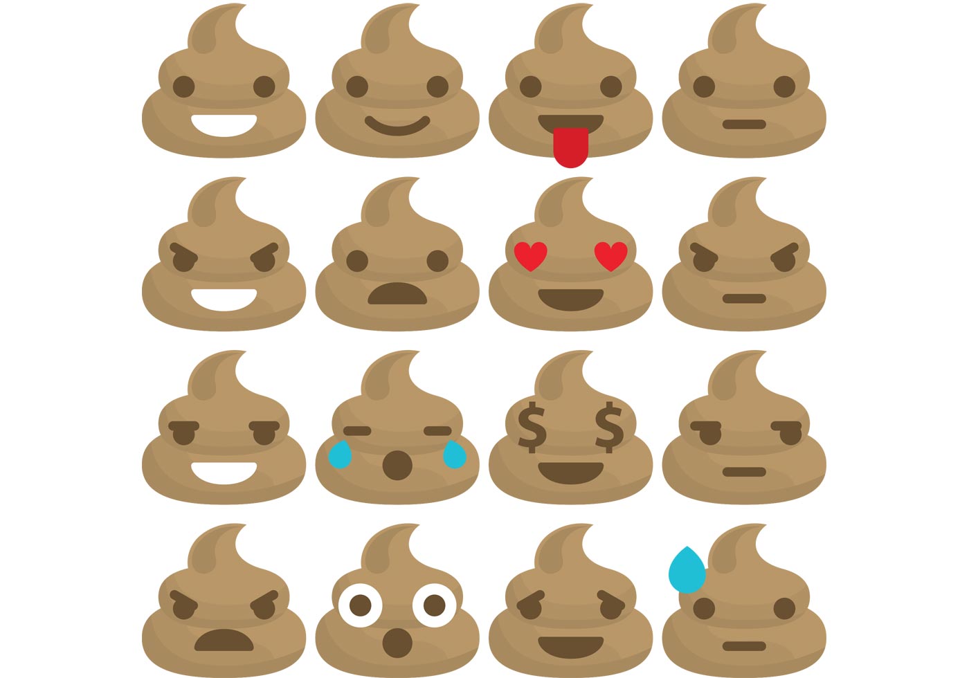 1400x980 Poop Emoticon Vectors