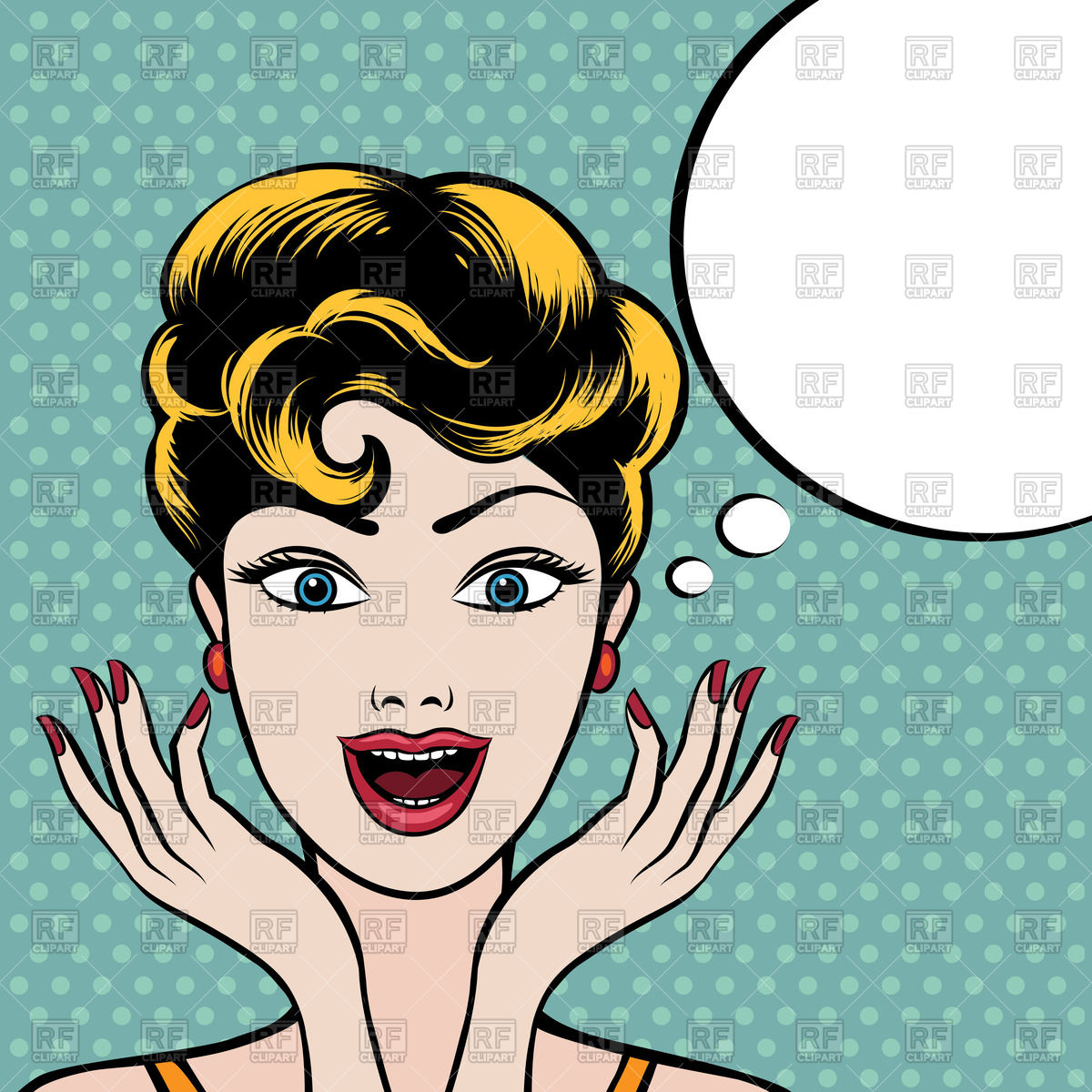 1200x1200 Surprised Woman With Speech Bubble