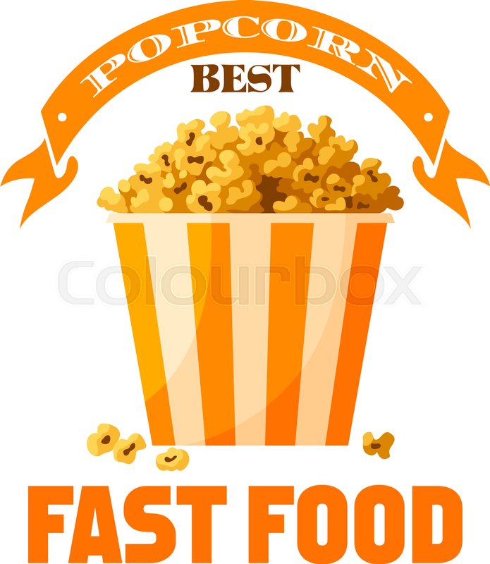 695x800 Popcorn Bucket Icon. Sweet Caramel Or Salty Popped Corn Kernels In