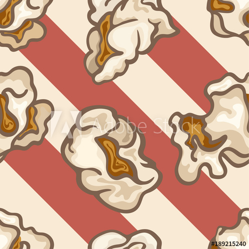 500x500 Traditional Popcorn Vector Seamless Pattern Isolated On Striped